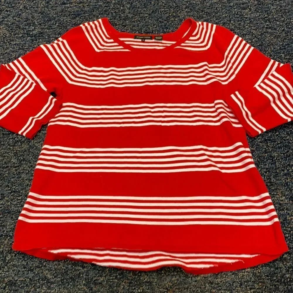 Jeanne Pierre Red Stripped Top sz. M